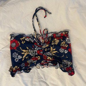 UO S Floral Strapless Crop top